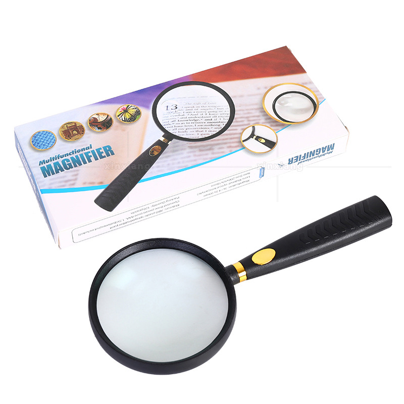 Handheld 5x Glass HD Reading Amplifier Portable Magnifying Glass for Students and the Elderly to Read Books and Newspapers