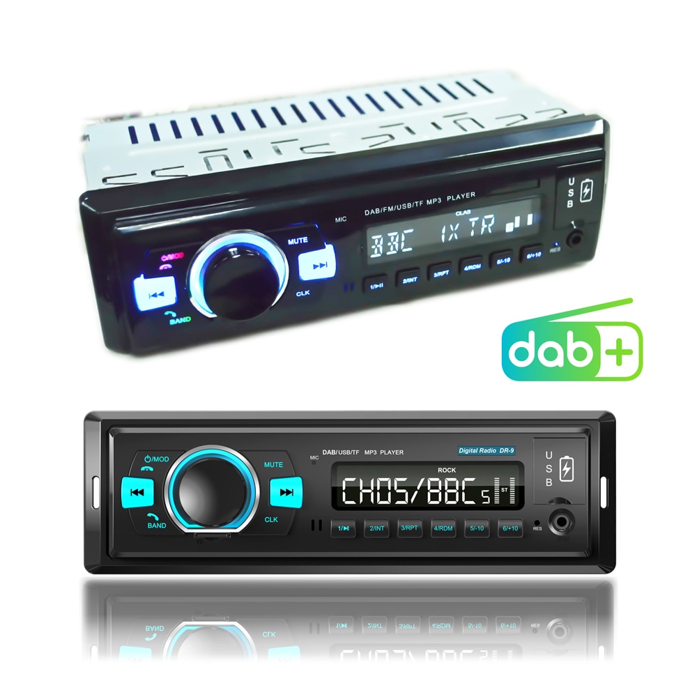 Dr -9 1 din bilstereo radio dab/dab+/fm modtager bil digital radio system  bt4.2 u- disk tf crad  mp3 player dual usb port