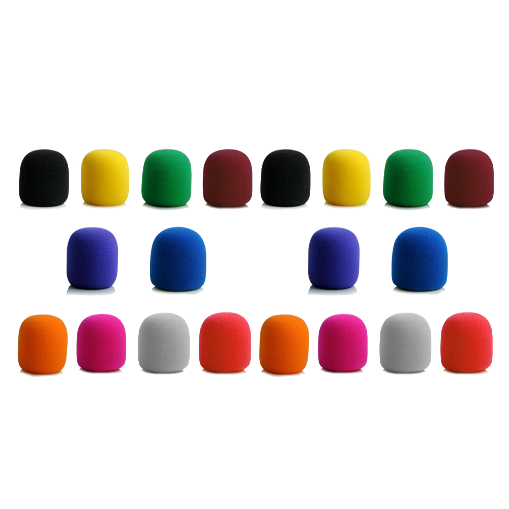Simple Microphone Foam Mic Sponge Cover Studio Windscreen Protective Grill Shield Music Speaker Cover Microphone Accessories: WHITE
