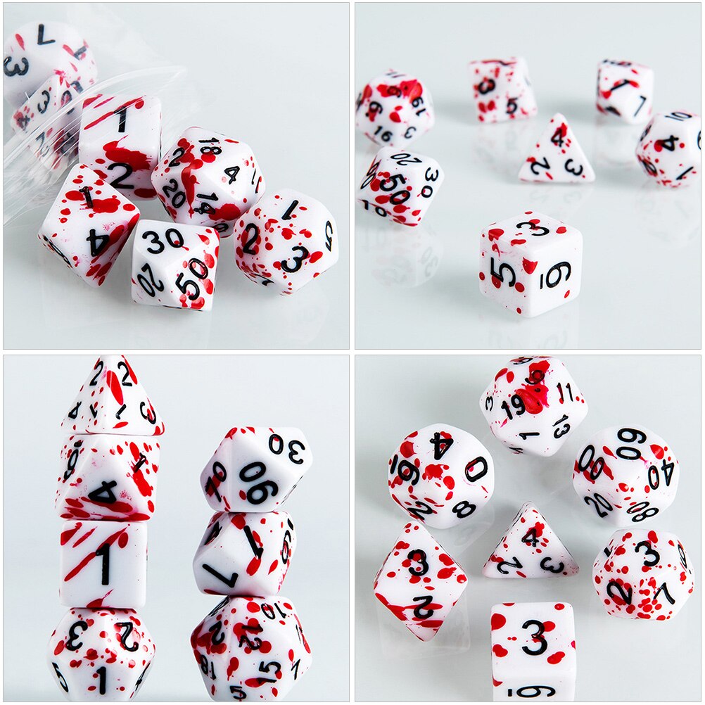 7Pcs/Lot Blood Dices Blood Splatter Dices Role Playing Game Dices Party Supplies for Gaming Board Game