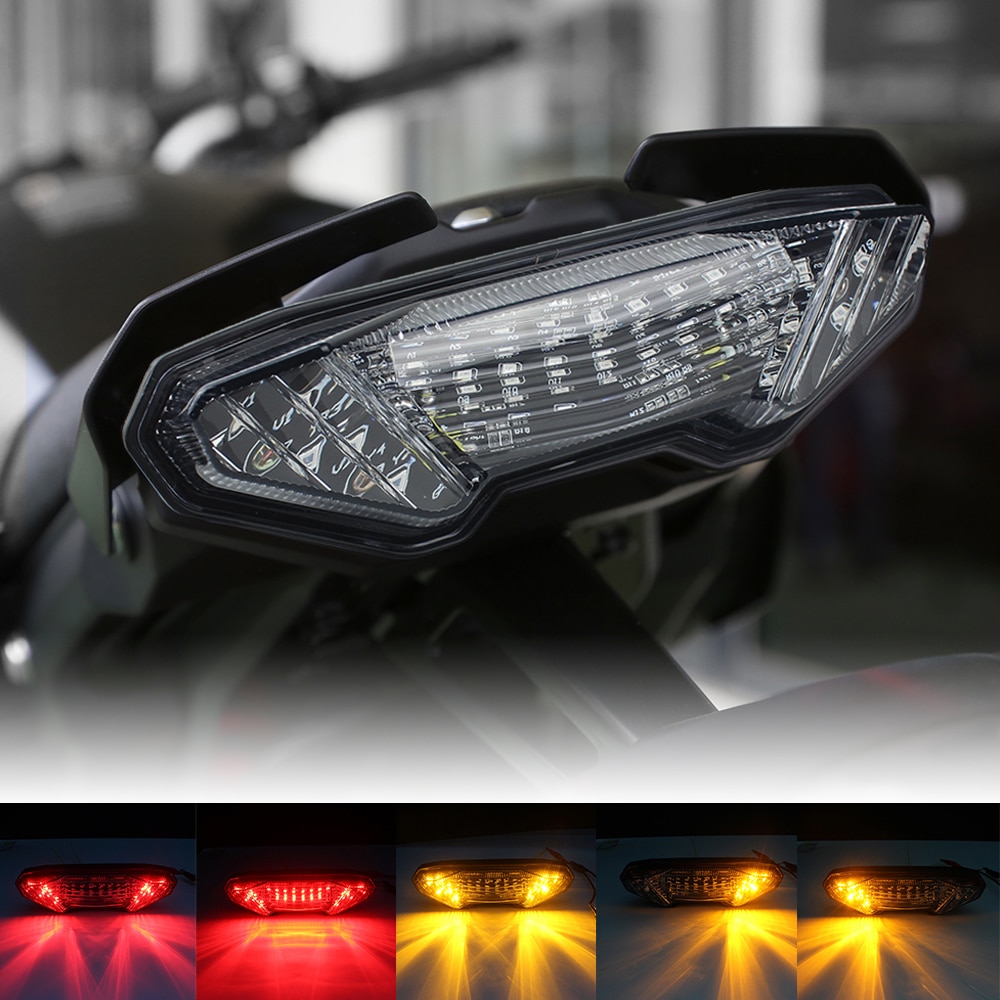 MT09 Rear Tail Light Brake Turn Signals Integrated LED Light Clear For Yamaha MT09 FZ09 MT-09 FZ-09