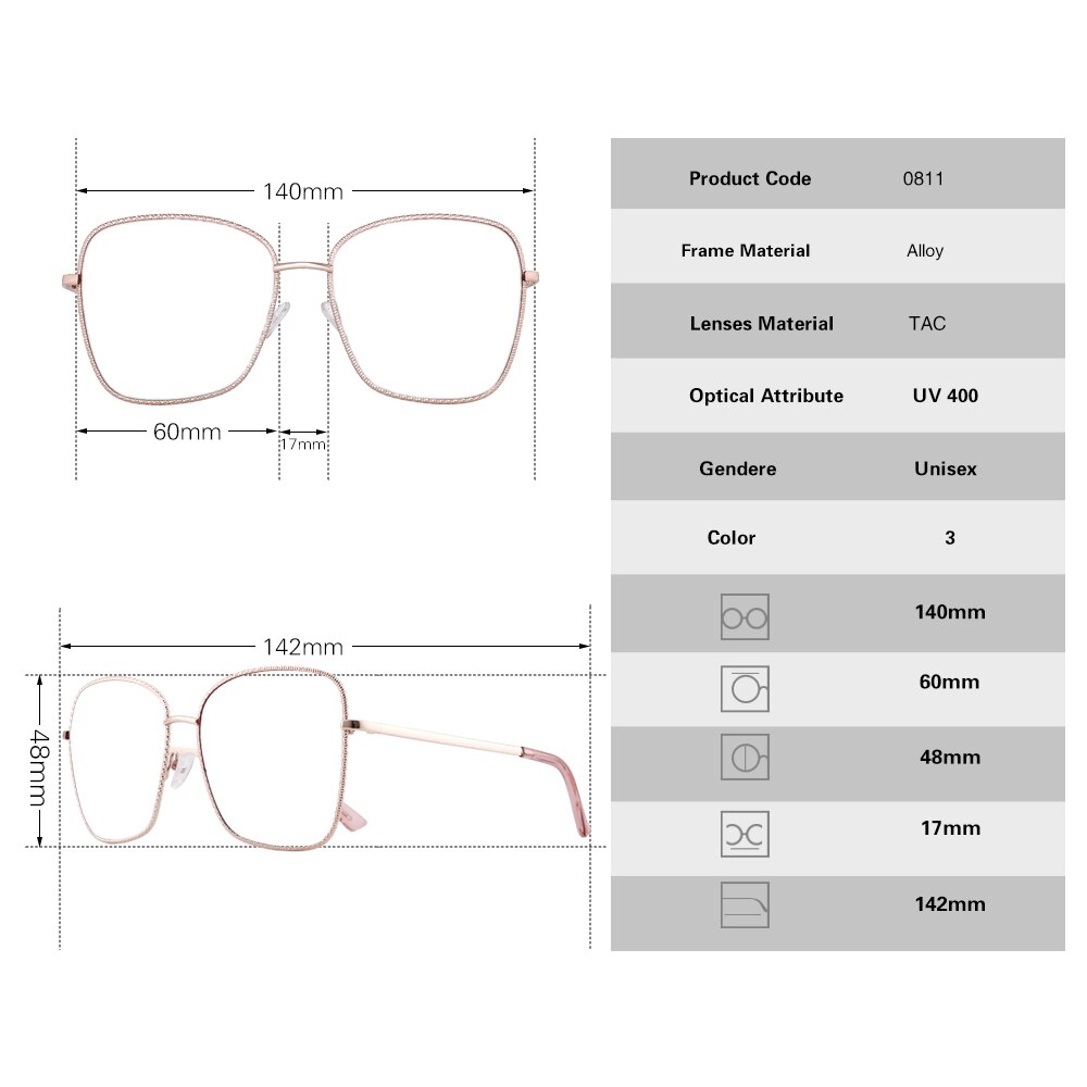 Fenchi firkantede anti-blå lys blokerende briller klare computerglas briller overdimensioneret filter reducerer øjenbelastning gaming beskyttelsesbriller briller