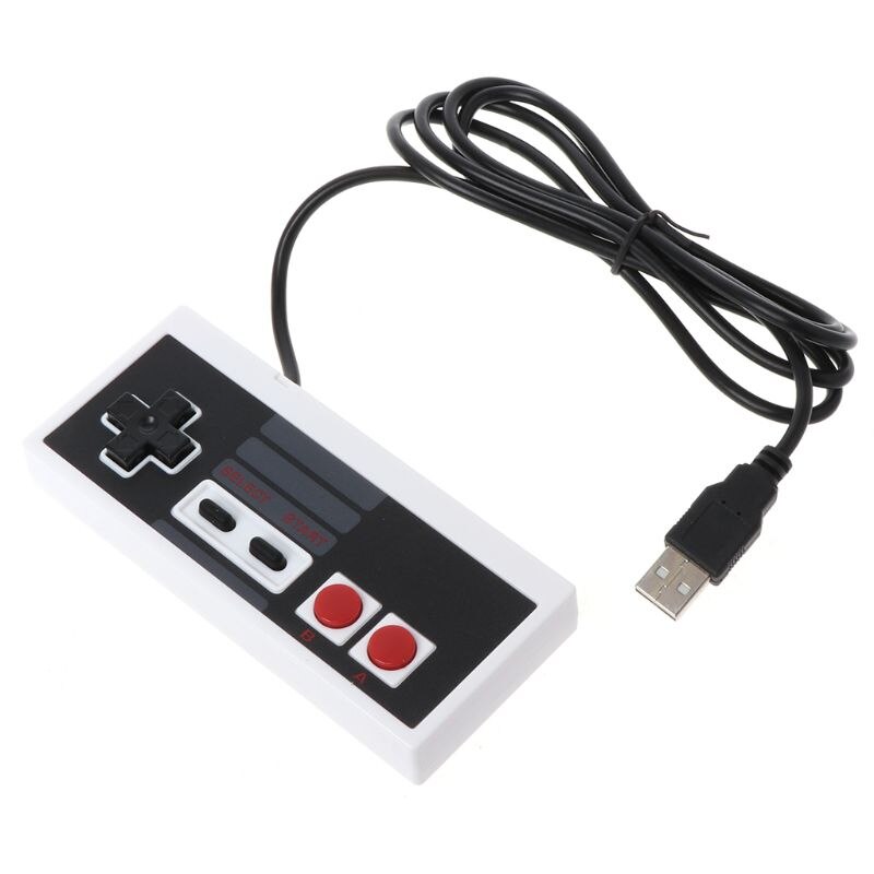USB Gaming Controller Plug-Play Plastic Black+Gray for NES PC Windows