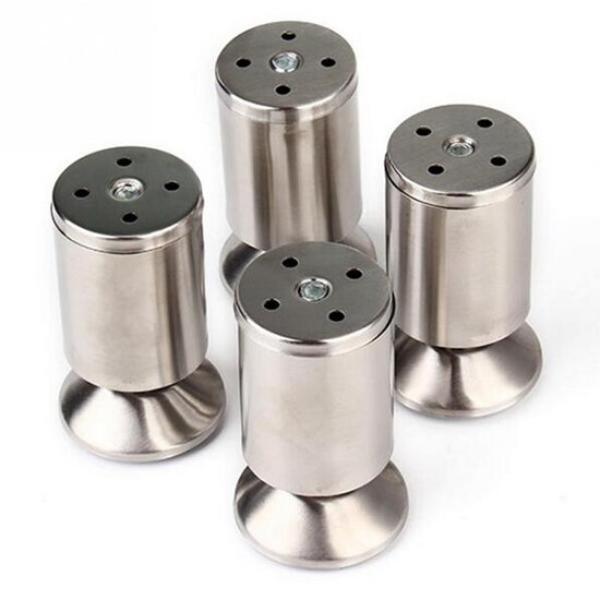 1Pcs 80/100/120/150mm Cabinet Feet Height Furniture Legs Cabinet Foot Silver Tone Stainless Steel Table Bed Sofa Leveling Feet