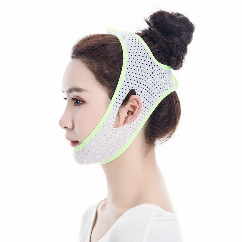 Face Care Slim Down Bandage Small Face Shaping Belt Double Chin Lifting Tight Facial Massager Anti Cellulite Face Mask Belts: Green