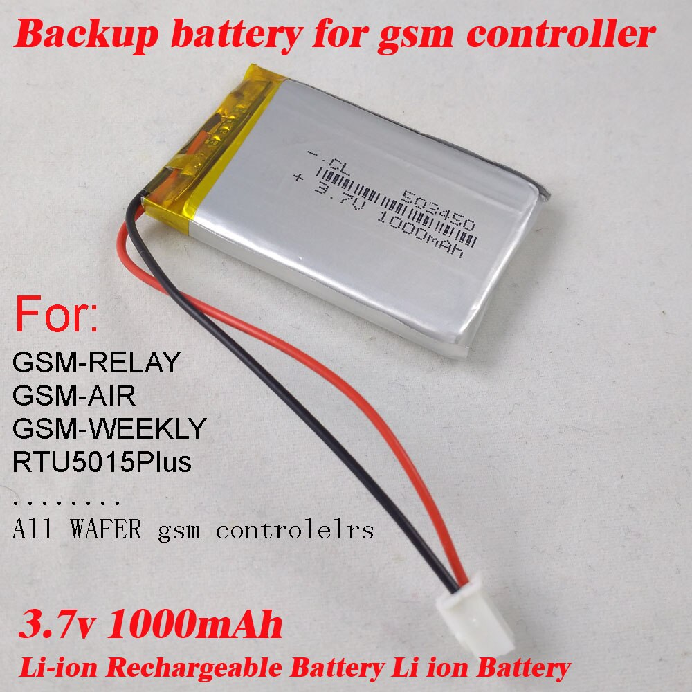 3.7 V Oplaadbare 1000 mAh Polymeer Batterij li-po Batterijen voor gsm echt deur access controllers gsm intercom rtu5015 plus