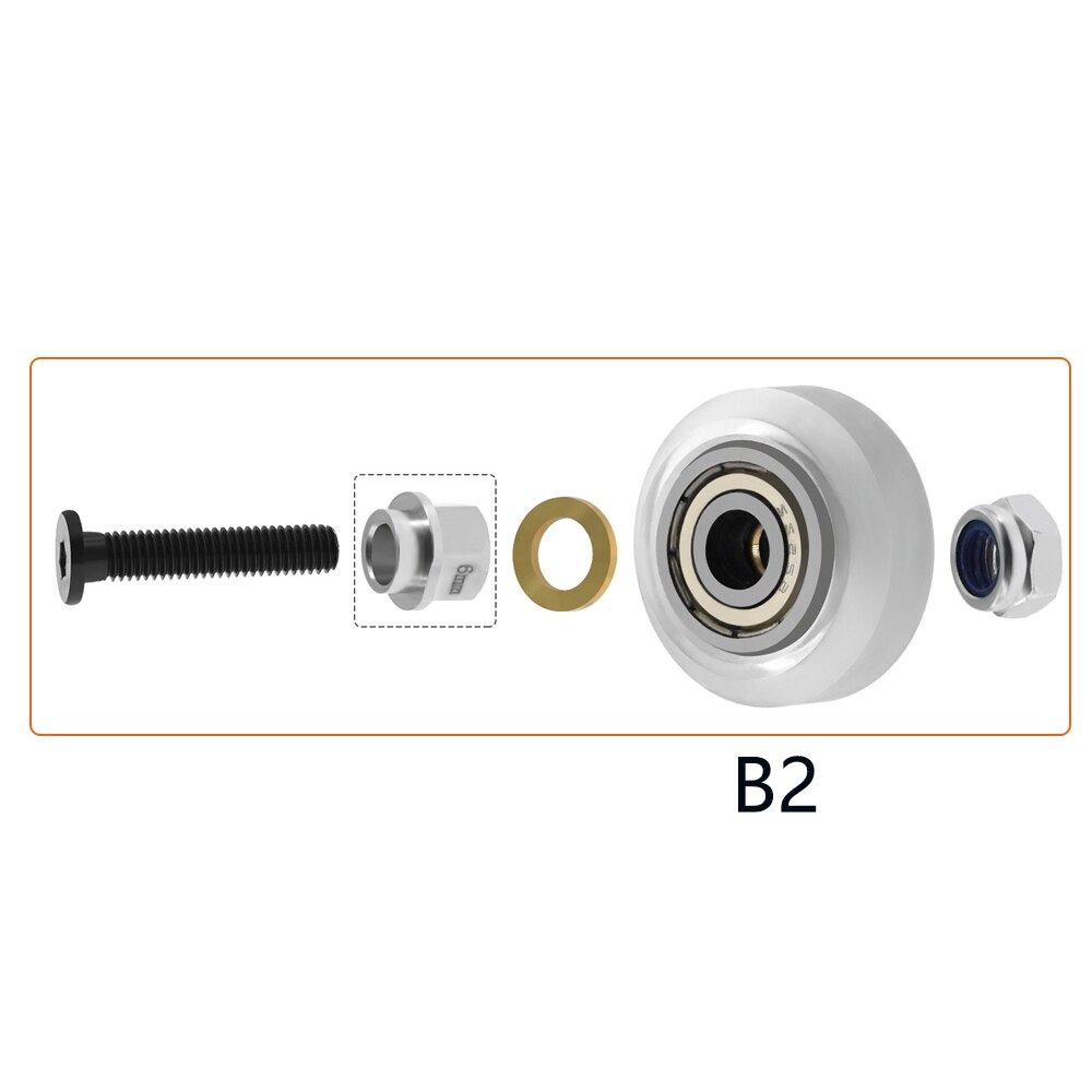 1Set Cnc Forte Solido Pom Kit Ruote per Openbuilds V-Slot Ferroviario, di Bue Cnc, ruota Solida Lineare Estrusione 3D Stampante Reprap Cnc: B2