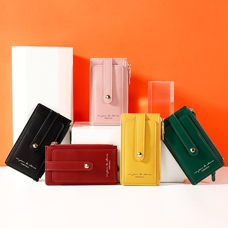 Bank Card Clamp RFID Anti-Scanning Wallet Multi-Function Coin Purse Female Anti-Theft Wallet Shielded Card Case