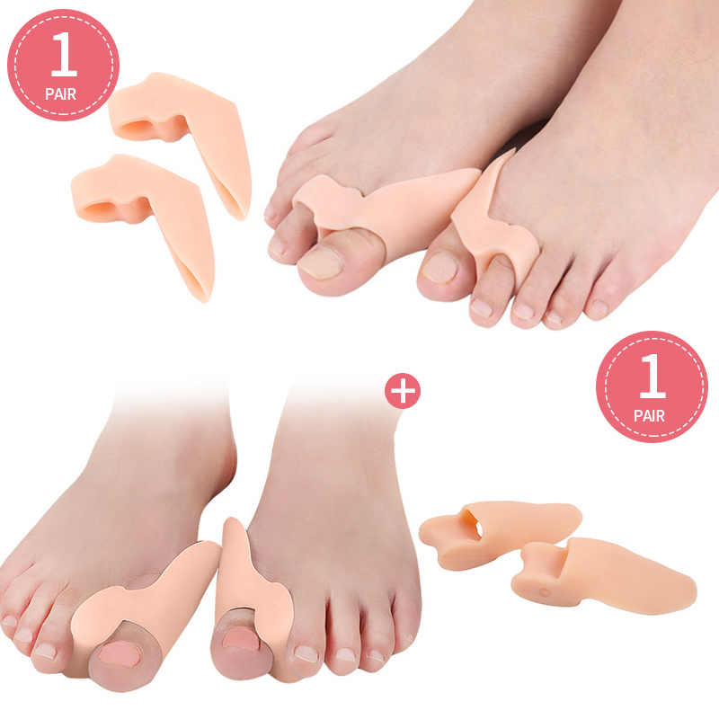 2 paar Gel Fußpflege Werkzeug Ballen Korrektor Knochen groß Zehe Schutz Hallux Valgus Haarglätter Kappe Separatoren Pedikübetreffend Korrektor: 2Paar Typ A