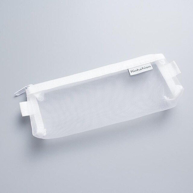 Simple Transparent Mesh Pencil Case Office Student Pencil Cases Nylon Kalem Kutusu School Supplies Pen Box Astuccio Scuola: 1