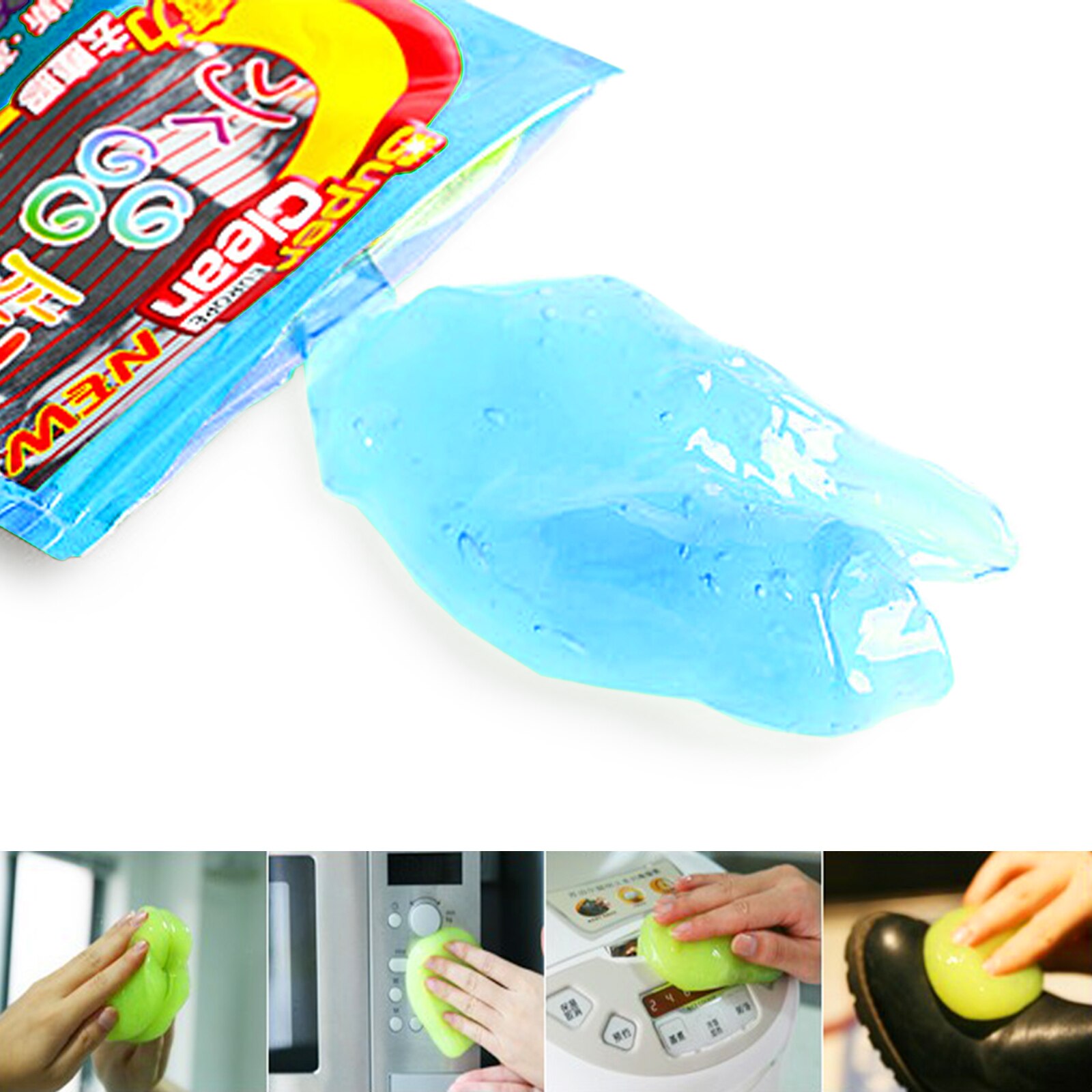 Nettoyant anti-poussière pour clavier | Multifonction, doux, sûr pour voiture, nettoyant colle, gomme, Gel nettoyant pour intérieur automobile, nettoyant pour poussière de clavier, éponge en microfibre: random color