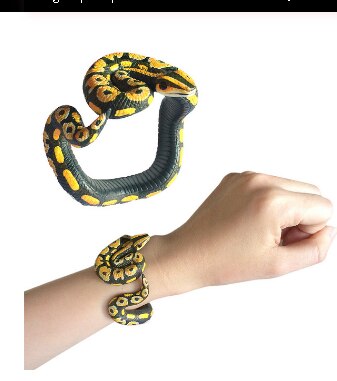 Symulacja wąż żywica bransoletka sztuczny wąż nowe zabawki straszny grzechotnik kobra przerażenie śmieszne urodziny zabawka na imprezę żart wybryk prezent: D