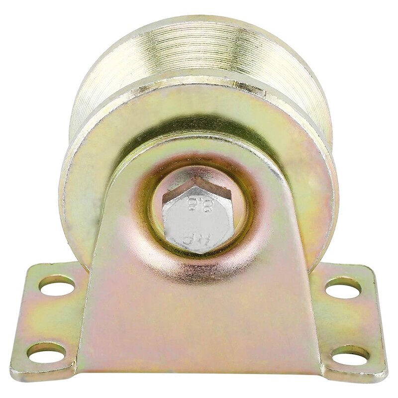 2 pièces 2 pouces v-rainure roue lourde rigide roulette porte coulissante rouleau pour porte coulissante machines industrielles Rail de câble métallique