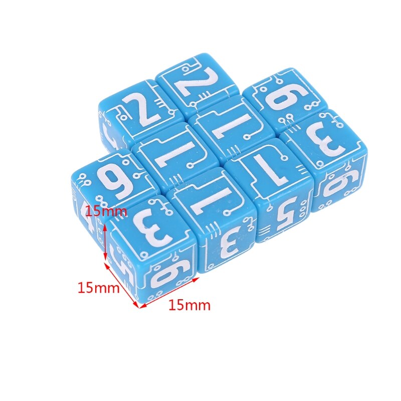 10pcs/set 6-sided Line Dices Beads Blank Desktop Role Playing Games 62KF