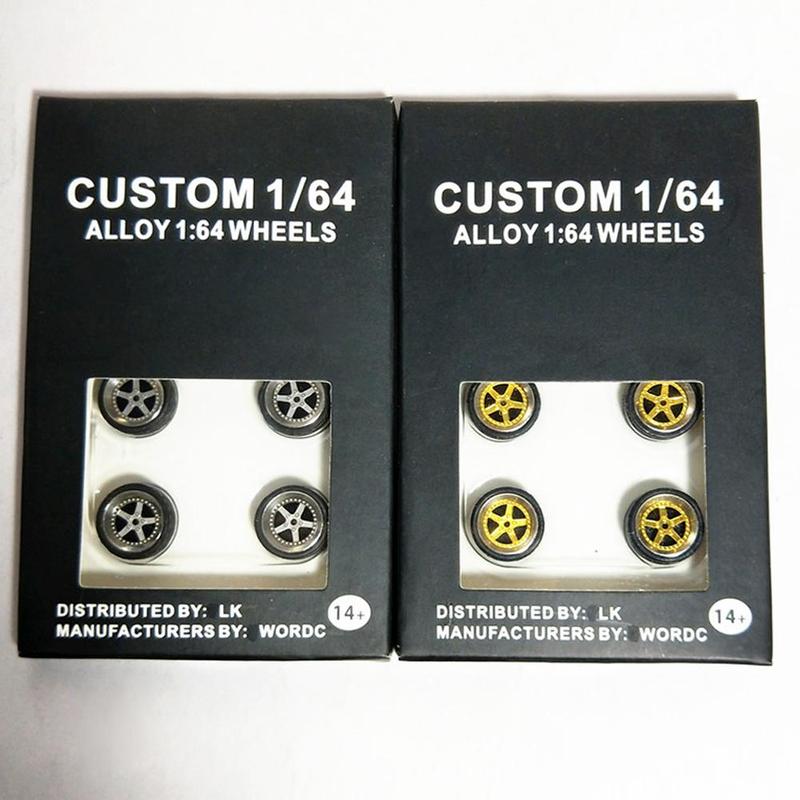 Stijl 1: 64 Model Gemodificeerde Band Diecasts Alloy Wheel Tire Rubber Speelgoed Voertuigen Algemeen Model Van Auto Veranderen Accessoires