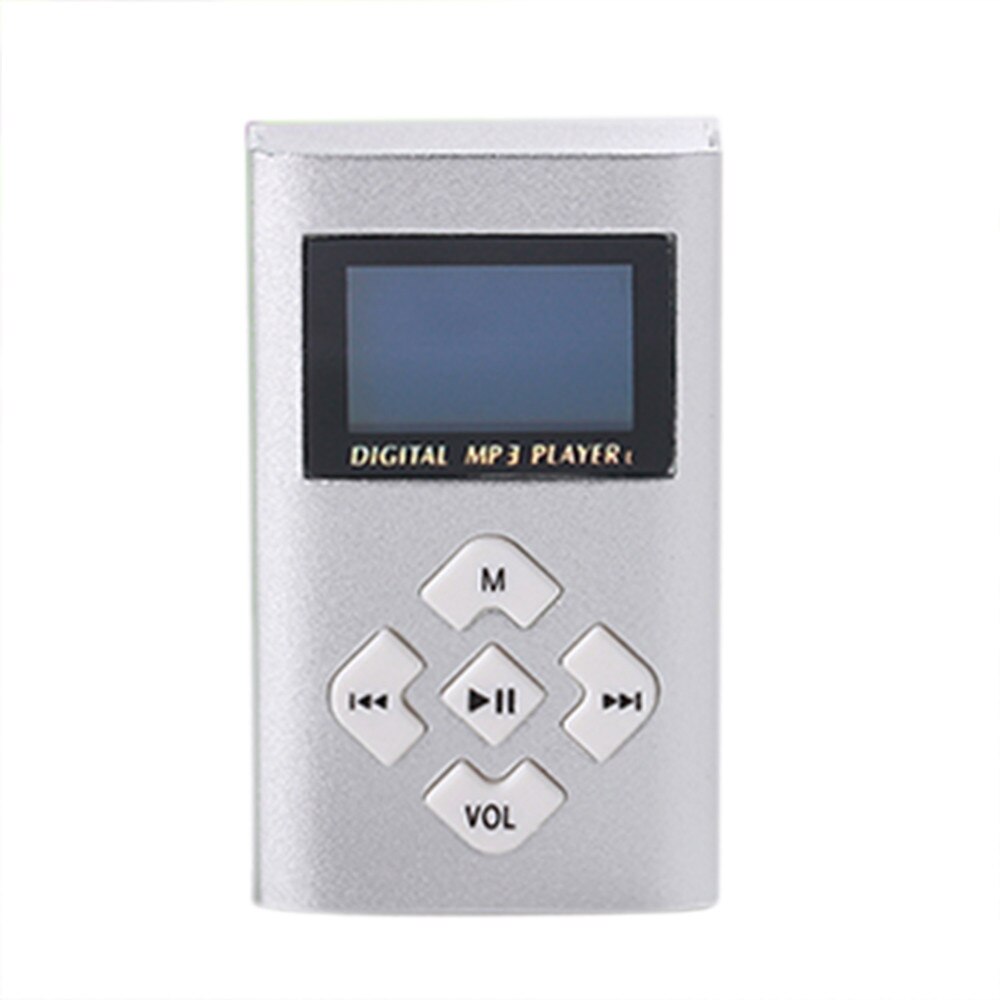 USB Mini MP3 Player LCD Screen Support 8GB Micro SD TF Card Mini Mp3 Player Music Sports Walkman Support: Silver