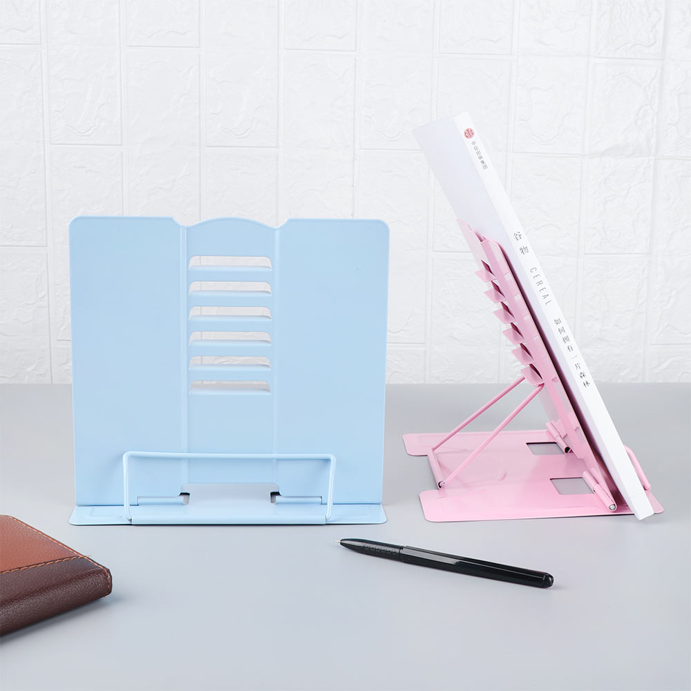 Portable Adjustable Reading Book Holder Metal Foldable Document Shelf Bookstand Display Stand School Desktop Support