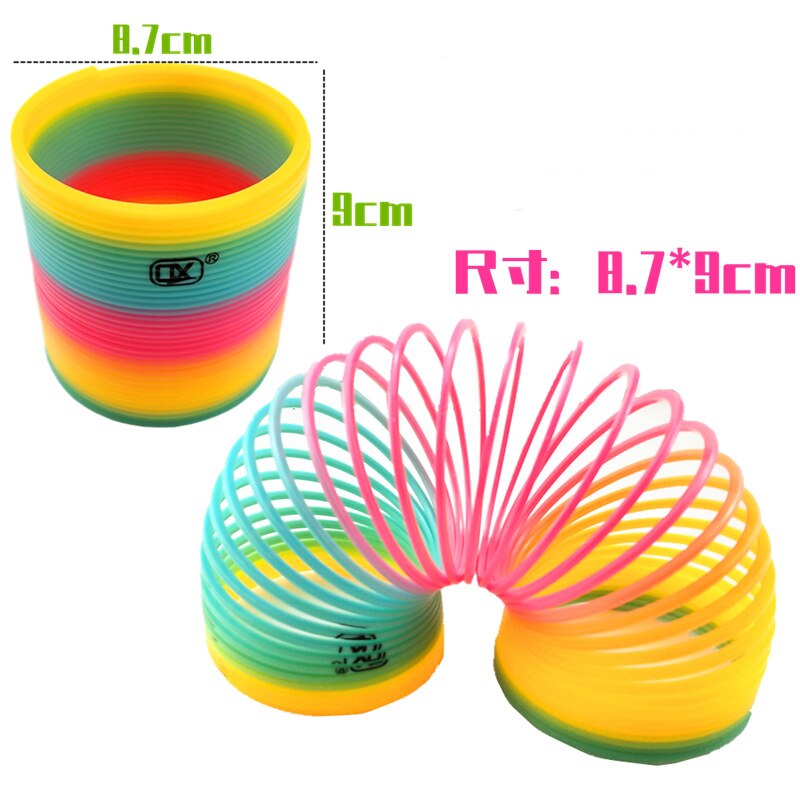 1Pcs Regenboog Cirkel Grappige Magical Speelgoed Vroege Educatief Folding Plastic Spring Coil Big Size Antistress Hand Vaardigheid: 8.7cm B