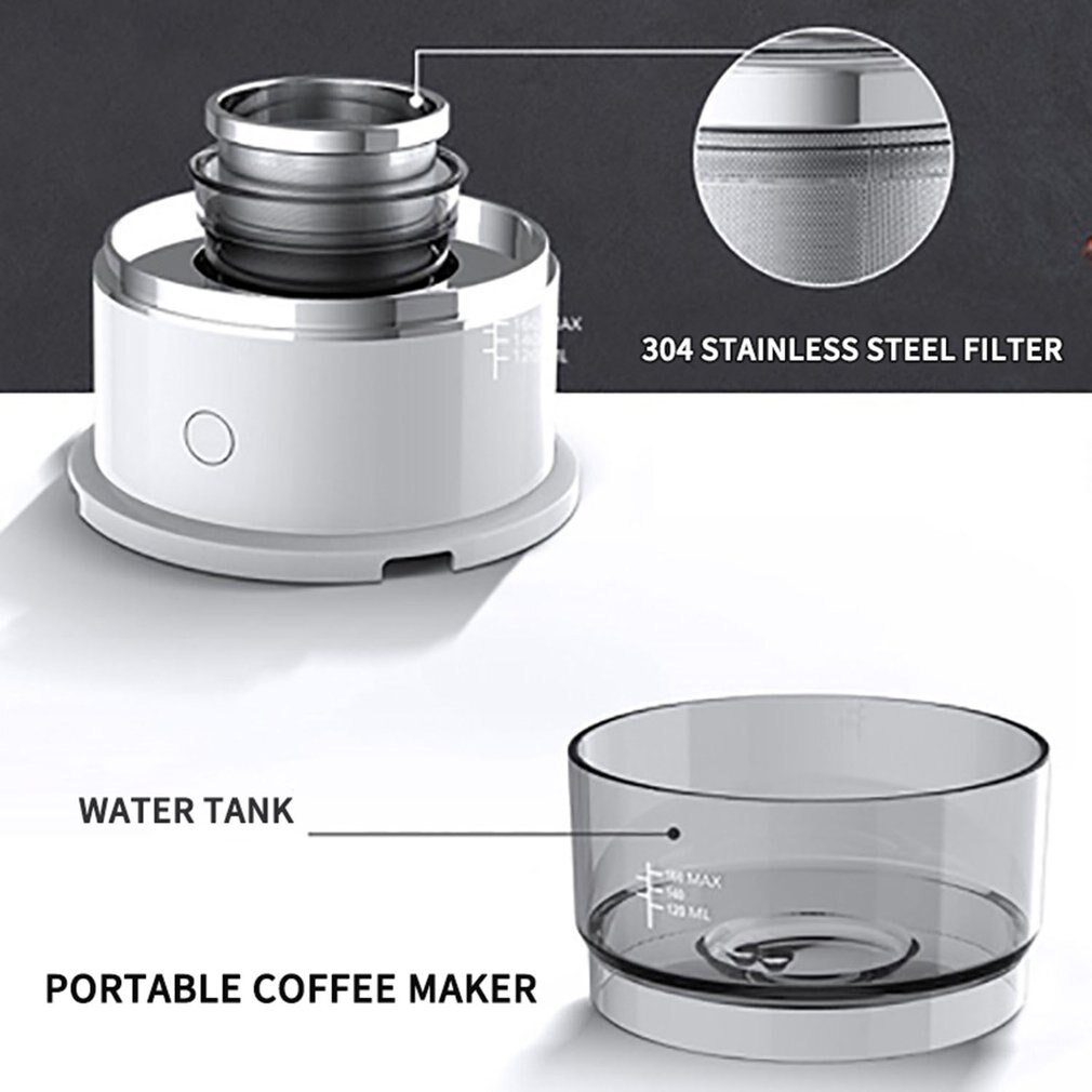 Household Battery Powered Portable Automatic Coffee Maker Handheld Drip Coffee Machine Companion Powder Coffee Maker
