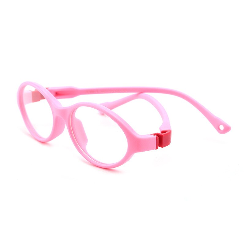AIMISUV Unisex TR90 Flexible ultraligero montura gafas infantiles Rosa óptico silicona transparente gafas de los niños UV400: C3Pink Red