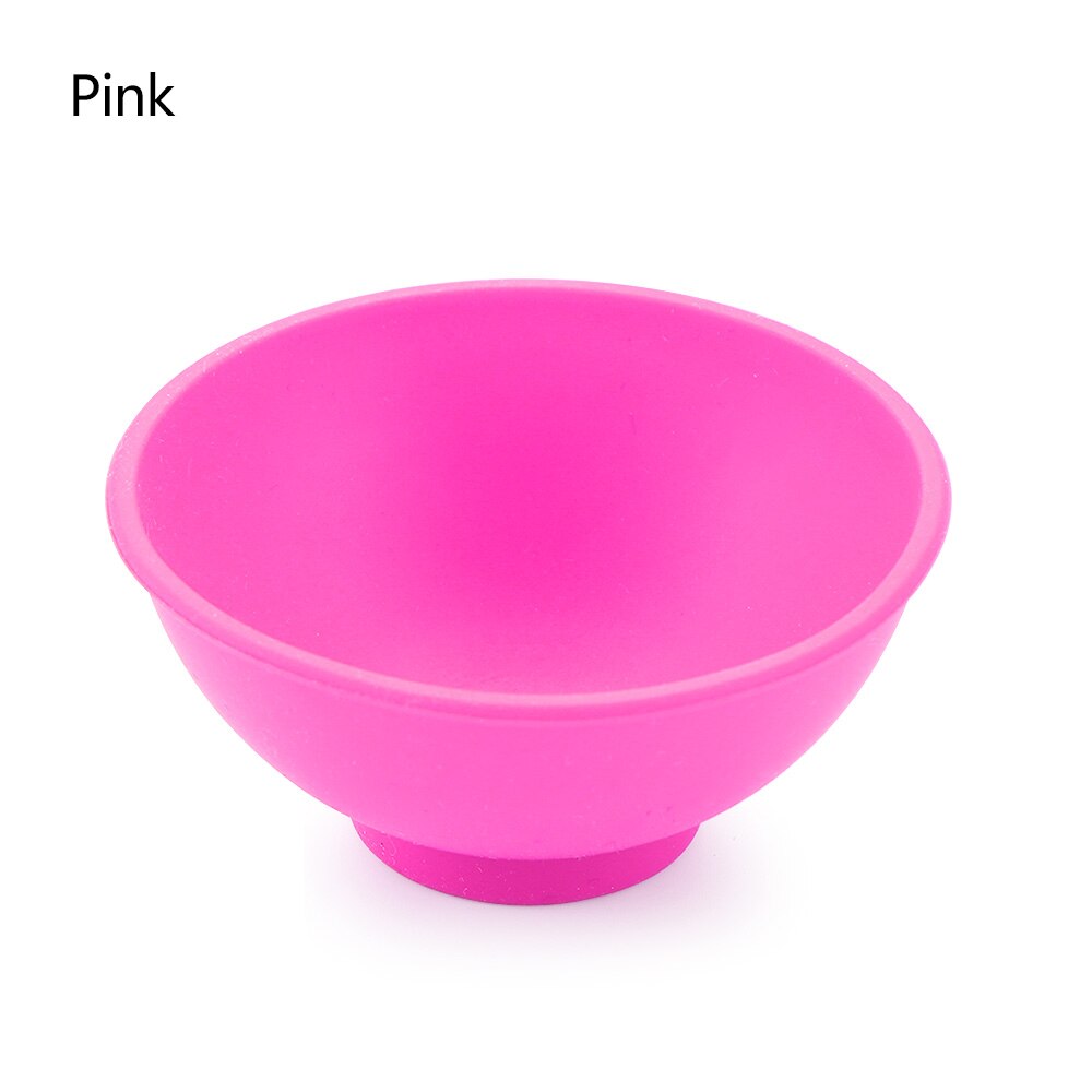 6.7x6.7x3cm Odorless Anti Silicone Bowl Facial Mask Mixing Prep Measuring Salt Sauce Sugar Butter Dressing Bowl: Roze