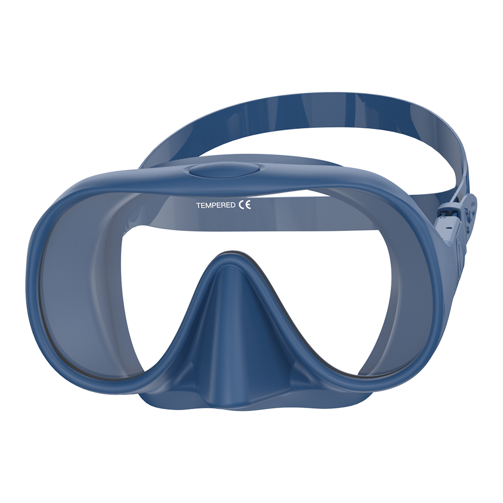 Máscara de buceo sin marco HD panorámica vista ultraancha vidrio templado snorkel gafas de natación adecuadas para adultos: Rojo