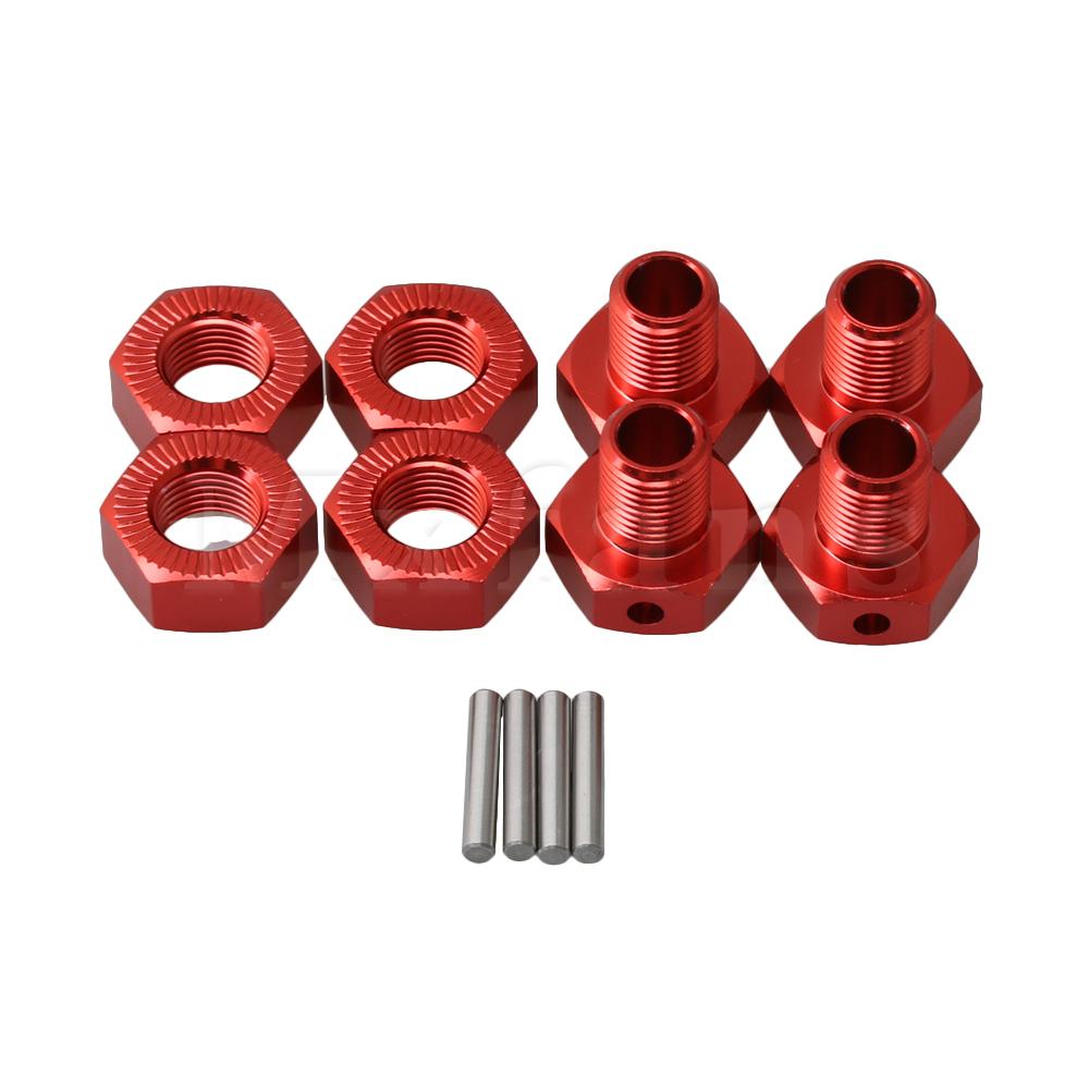 Mxfans 4 Sets EA1015 17mm Wheel Hex Nut Drive Hex Hexagonal Joints for JLB RC1:10 Golden Cheetah Largefoot Car: Red