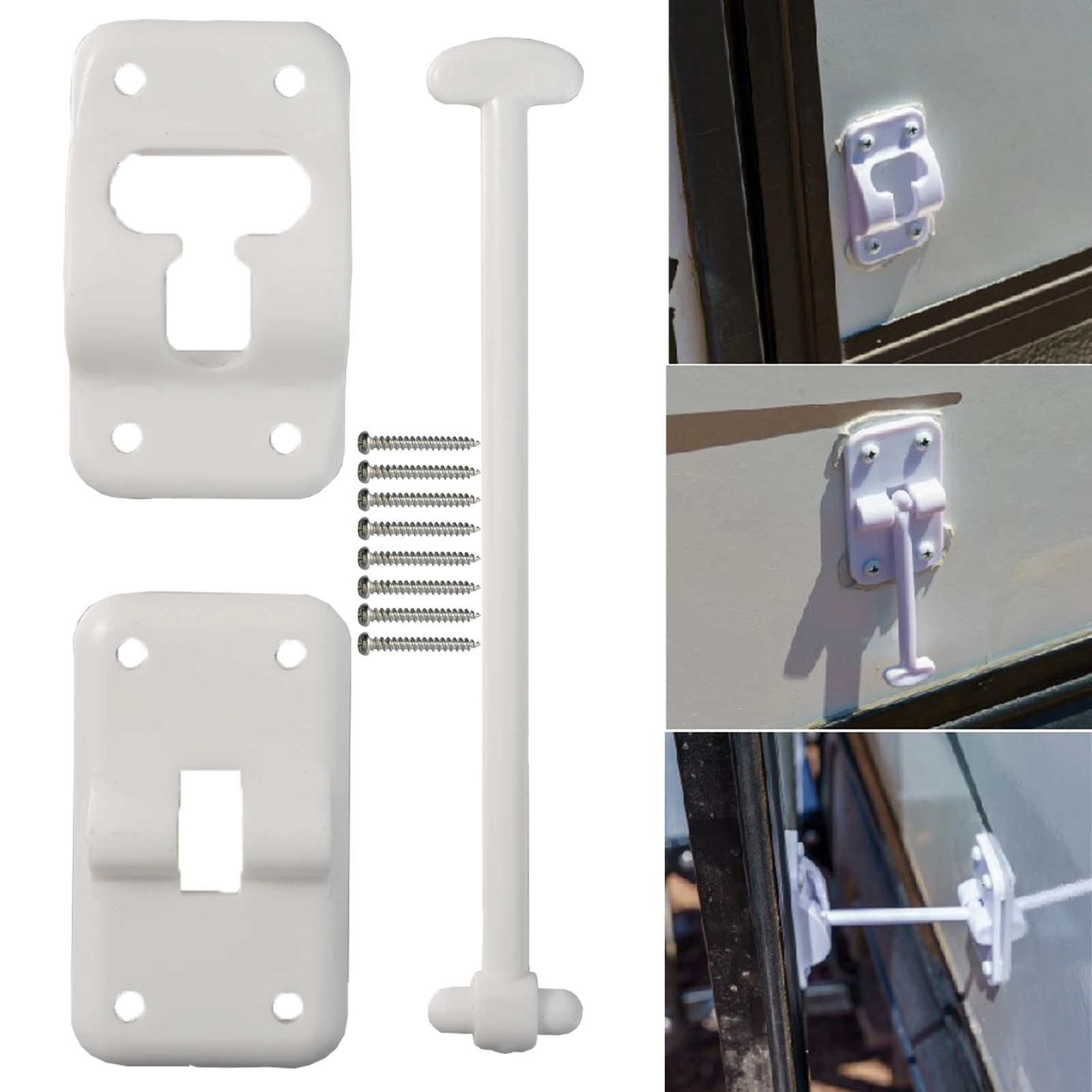 15cm/6" T-Style Car RV Camper Entry Door Catch Holder Latch Hatch Retainer Clip Hold Hook Caravan Boot Replacement Accessories