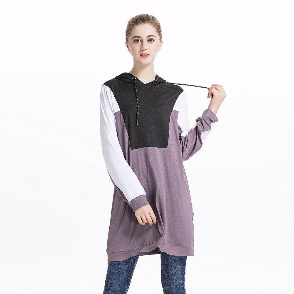 Moletom muçulmano feminino árabe muçulmano hoodies feminino pullovers topo 2021 jogging esportes agasalho com capuz manga longa blusa