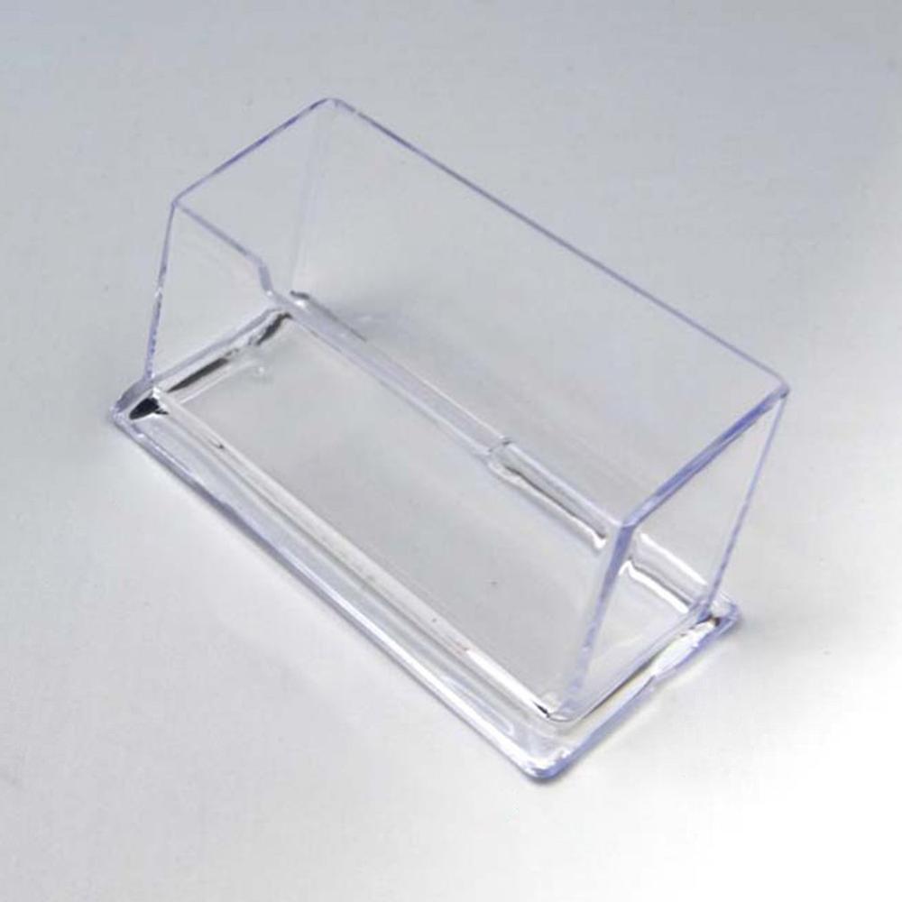 Transparent Plastic Desk Shelf Storage Display Stand Hard Access Card Cover Credit Card Case Badge Desktop Business Card Holder: Default Title