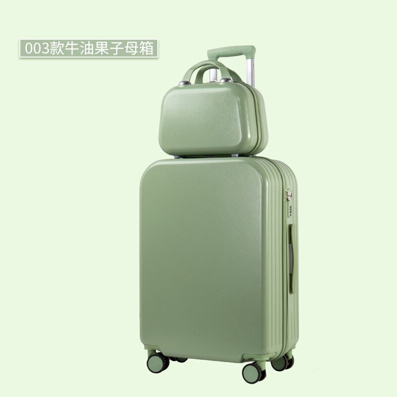 De Mode Universele Wiel Unisex Rits Trolley Case Krasbestendig Koffer Cabine Kofferbak Matte Effen Kleur: 004 Avocado