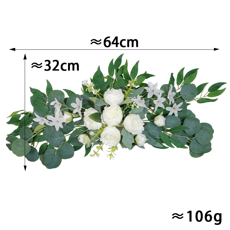 1 unidad de flores artificiales para arco de boda, guirnalda de eucalipto de rosa roja bohemia, cortinas, decoración del hogar, decoraciones de boda, letrero de bienvenida: Negro