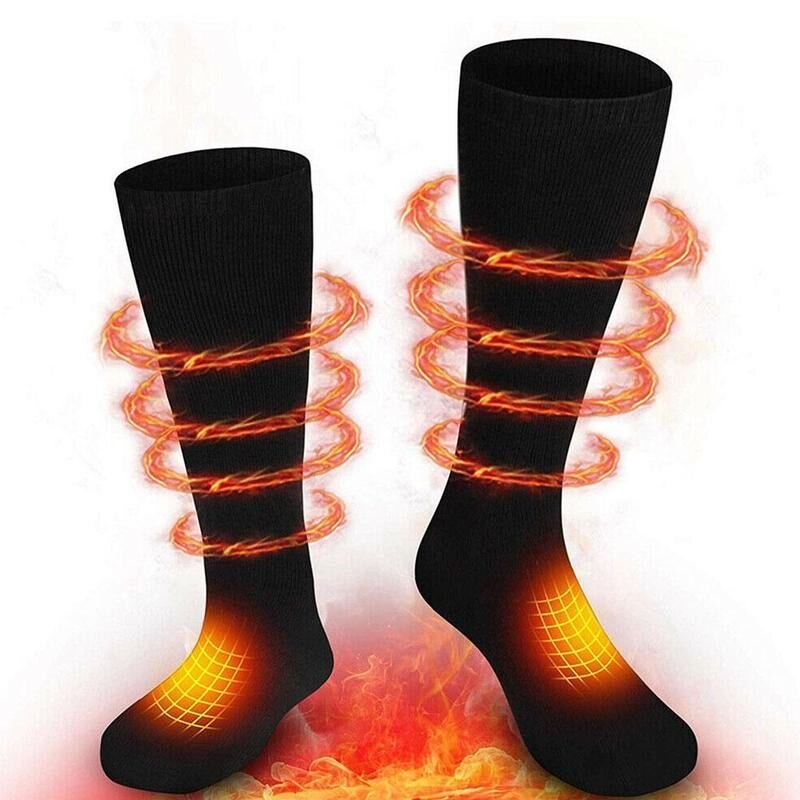 Winter Men Women Electric Heating Socks Thermal Heated Toes And Back Socks Battery Box Foot Warmer Socks Outdoor Equipment