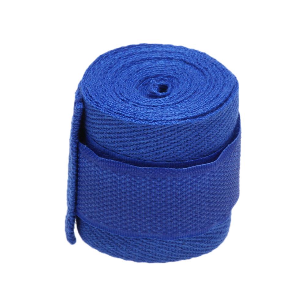 1pc 2.5m bomull kick boxning bandage handledsremmar sport rem boxning bandage muay mma taekwondo handhandskar omsluter handskydd: Blå