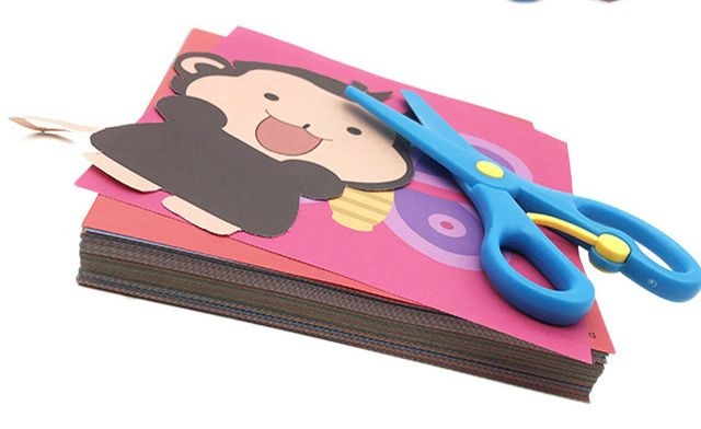 24Pcs/set Kids cartoon color paper folding and cutting toys/children kingergarden art craft DIY educational toys: cartoon
