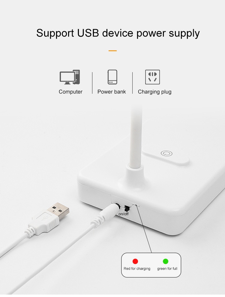 Bureaulamp Touch Tafel Lampen Voor Woonkamer Zwanenhals Desktop Opvouwbare Dimbare Oogbescherming Studie Lamp Led Licht ZZD0008 5V
