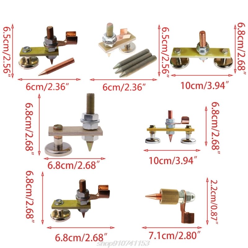 Strong Magnetic Ground Clamp Connector with Conductive Rod Stud for Welding Machine Auto Bodywork Repair Tools N04 20