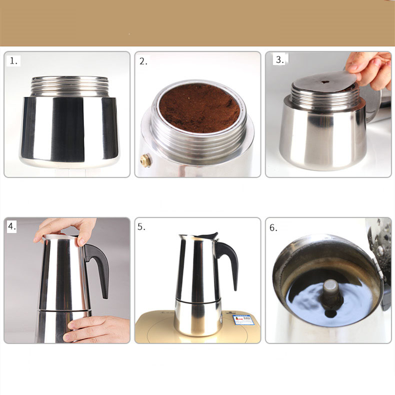 Coffee Pot Stainless Steel Kettle Coffee Brewer Kettle Pot Portable Espresso Coffee Maker Moka Pot Pro Barista Pot