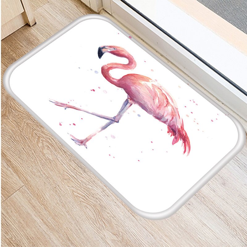 Flamingo dørmatte til inngangsdør rosa trykt korall fløyel bad anti-skli til stue matter teppe kjøkken gulv 48229: 2dd-48229-003