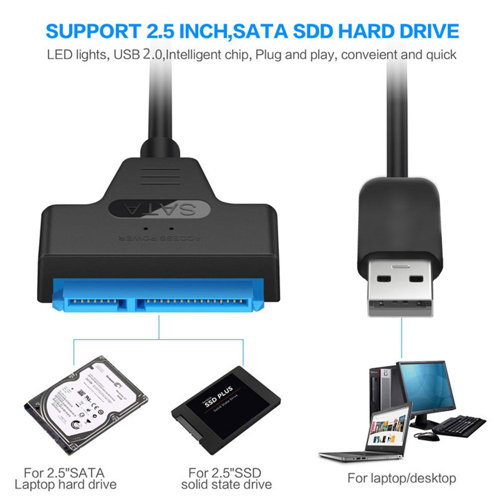 Usb Sata 3 Kabel Sata Naar Usb 2.0 Adapter Ondersteuning 2.5Inch Externe Ssd Hdd Hard Drive Case Draad 22 pin Sata Iii Harde Schijf Kabel