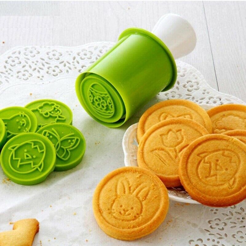 Non-stick cookie stamp & cutter ( (6 types set) chocolate fondant cake embosser cutter baking molds kitchen diy cake decorating tools