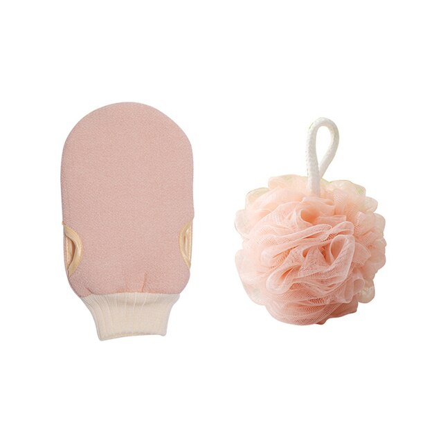 Back Strip Bath Ball Bath Towel Scrub Thickening Suit Rubbing Back Mud Peeling Body Scrubber Bathroom Clean Skin Brushes: Pink-2PCS