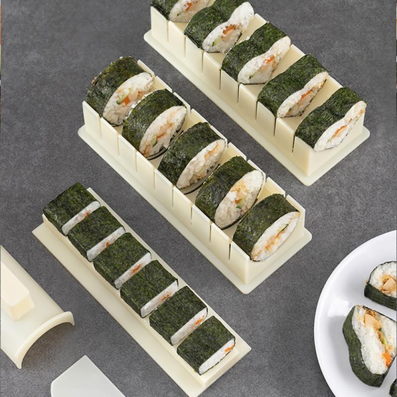 10Pcs/Set DIY Sushi Maker Equipment Kit Japanese Rice Ball Roller Cake Roll Making Multifunctional Mould Tools Kitchen Gagdets