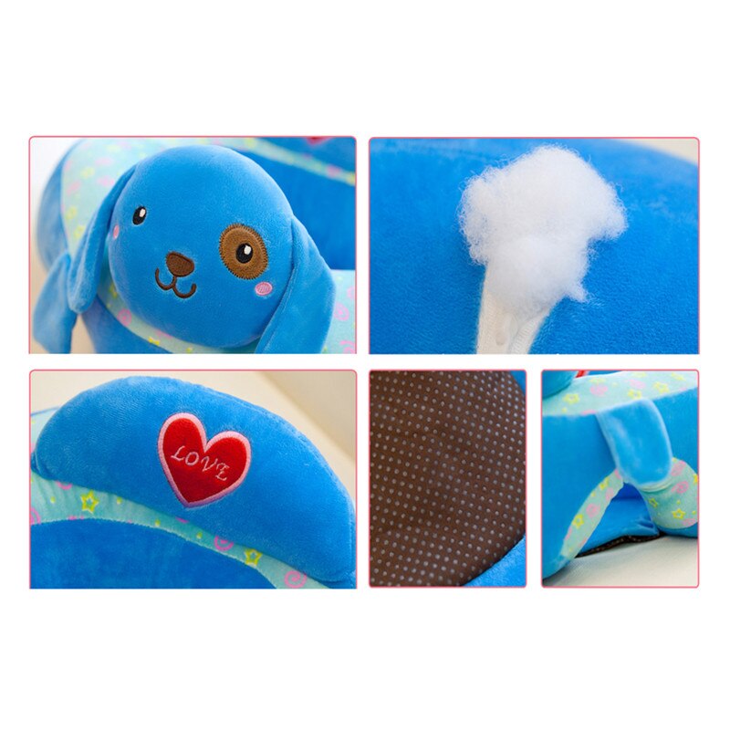 Silla para aprender a sentarse, cojín cómodo de viaje, alfombrilla para asiento de coche, dibujos animados de animales, sofá de soporte para bebé