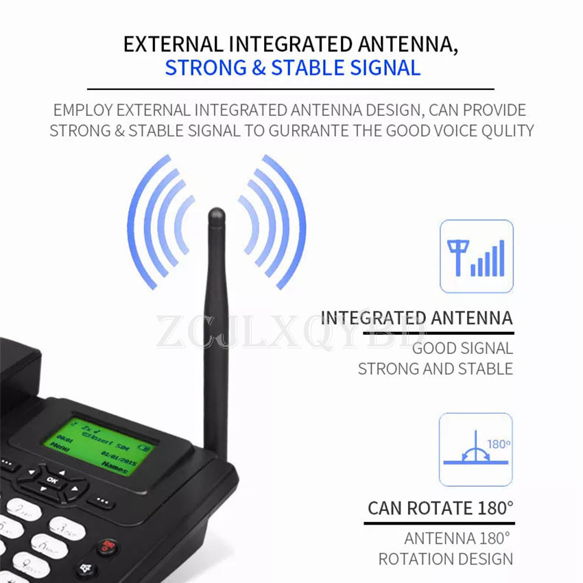 1 Set Cordless Phones With Dual GSM SIM Card SD Card Wireless Fixed Phone Desktop Telephone for Office Home