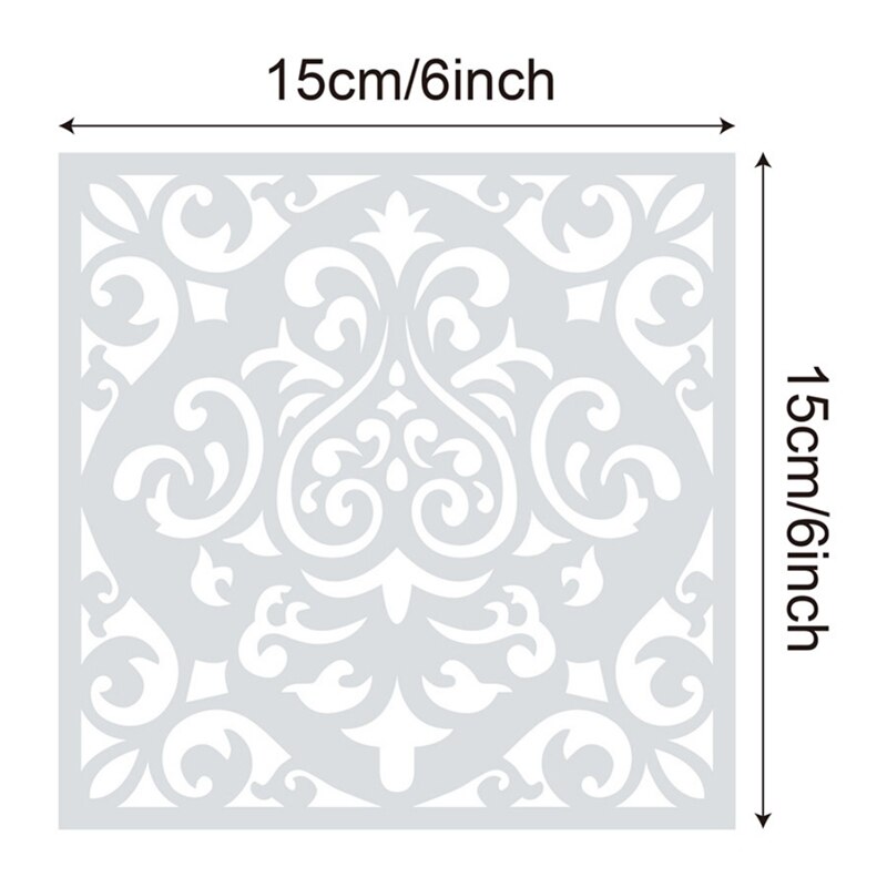 Pochoir de dessin mural de Mandala | Pour peinture, modèle de décoration, bricolage, pochoir cadre Photo 15x15cm #7, 16 pièces/lot