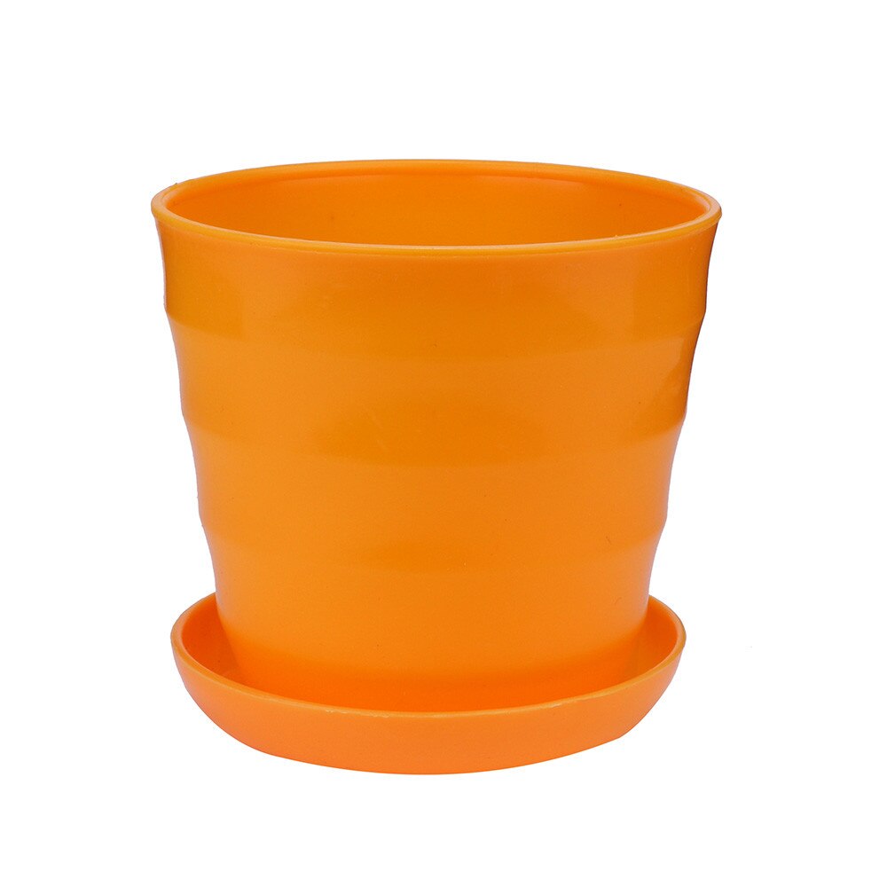 Kleurrijke Mini Plastic Bloempot Succulente Planten Pot Planter Met Potten Tuin Home Office Decor # Wby: orange 