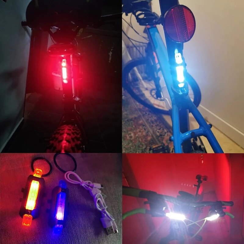 Usb Oplaadbare Waterproof Mountainbike Lamp Waarschuwing Fietsen Achterlicht Fiets Led Koplamp Achterlicht Voor Elektrische Scooter