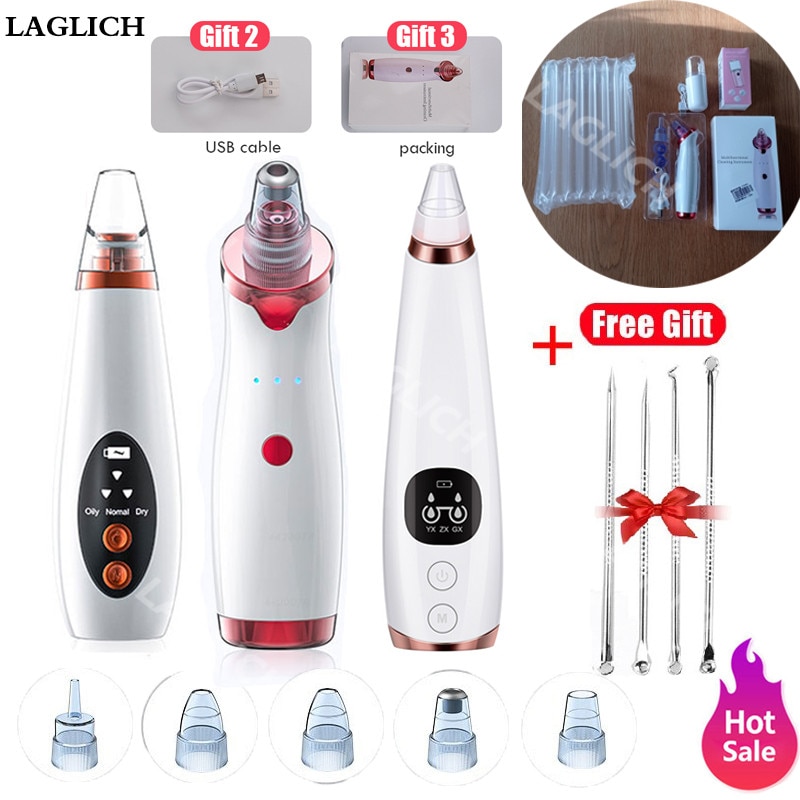 Microdermabrasion Blackhead Remover Vacuum Suction Face Pimple Acne Comedone Extractor Facial Pores Cleaner Skin Care Tools