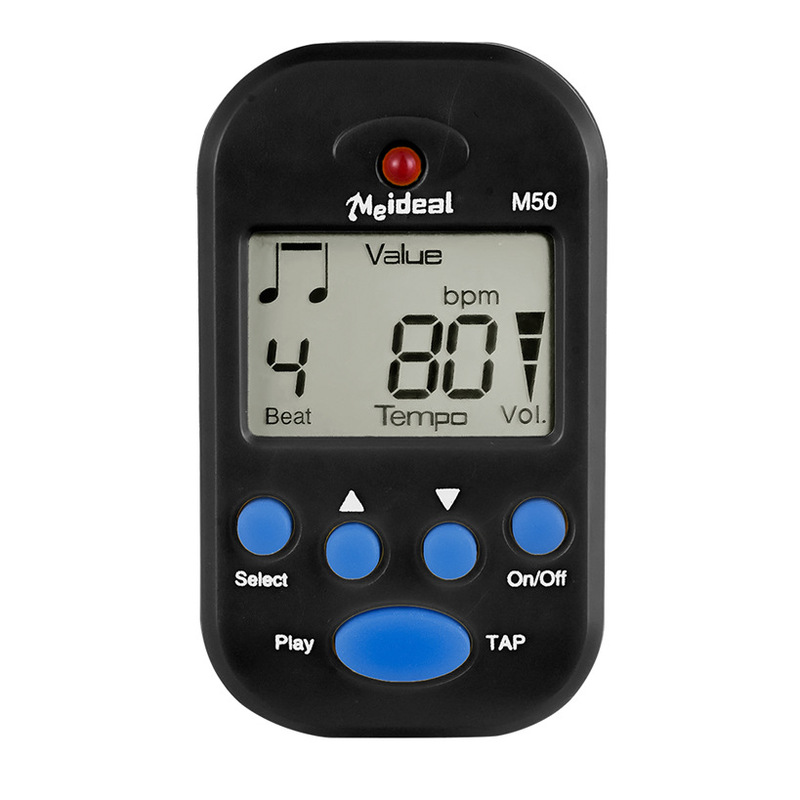 Mini  m50 lcd digital tuner 30 to 280 bpm clip-on plast vibrerende metronom til guitar klaver violin instrument værktøj